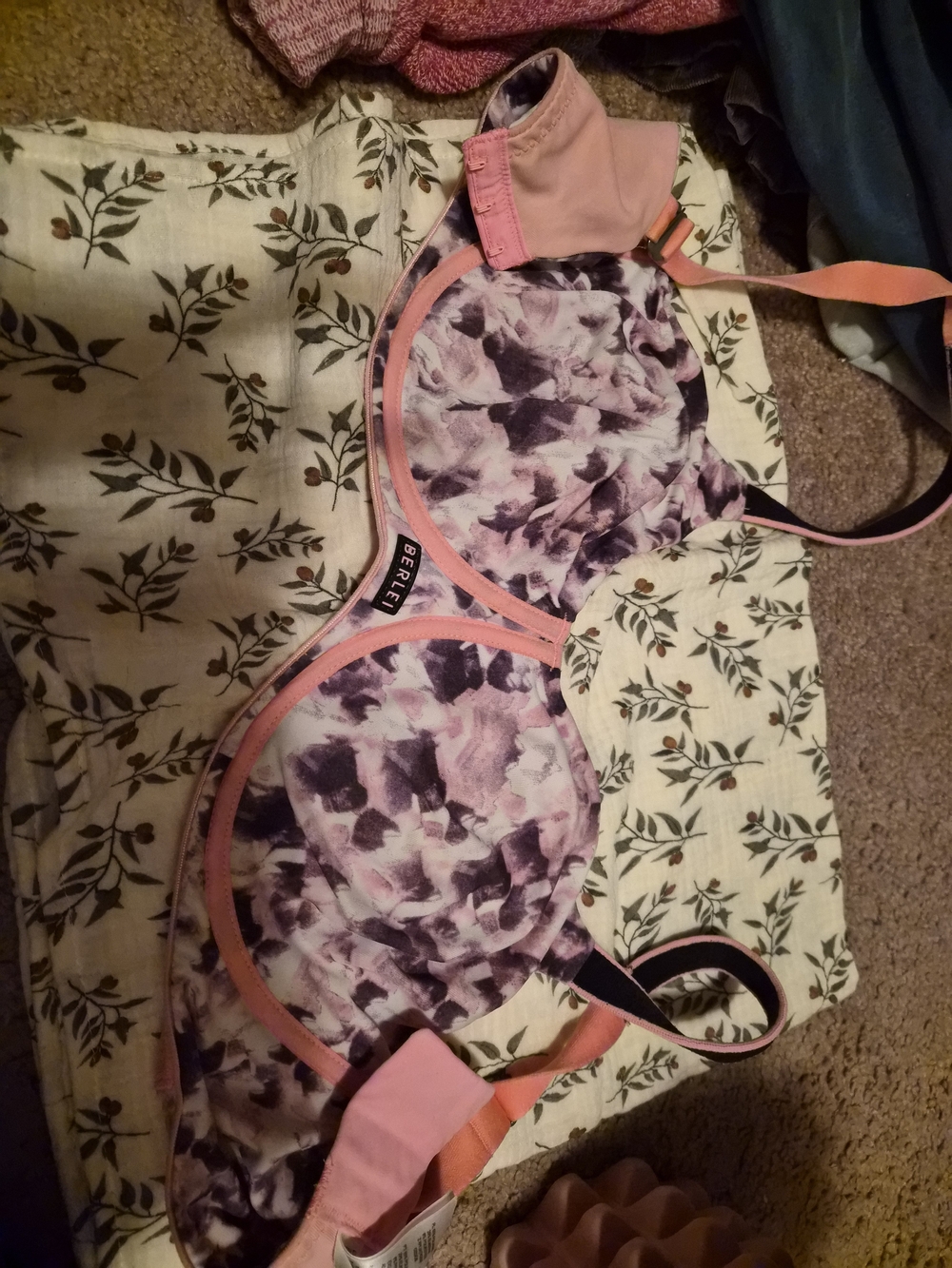 Berlei Pink and Purple Floral Underwire Bra